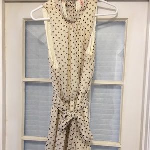 Cream with black polka dot dress